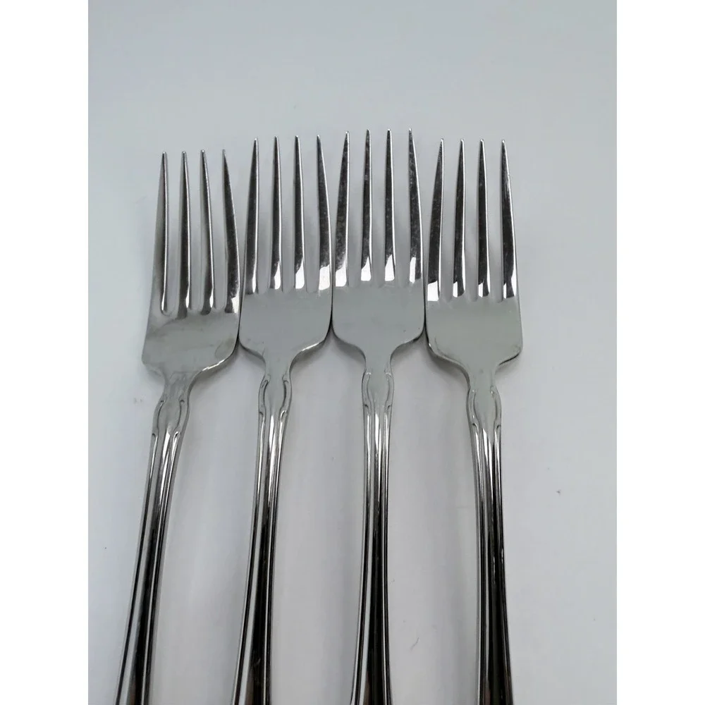 TENNYSON Oneida Community CUBE Stainless Steel Dinner Forks Set Of 4 #2